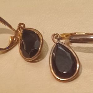 Gold and black earrings
